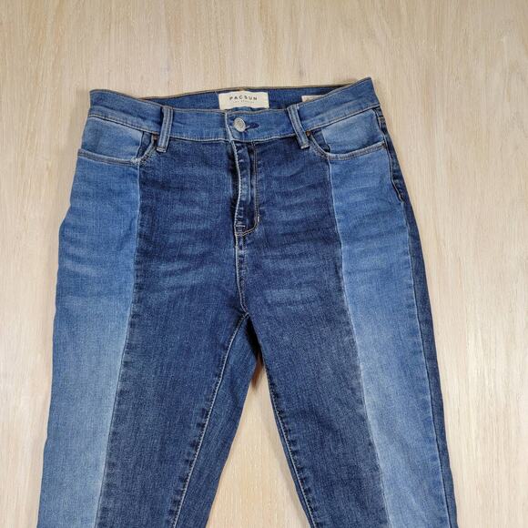 PACSUN Two Tone Denim High Rise Ankle Jegging Skinny Jeans Size 25 - Picture 2 of 14